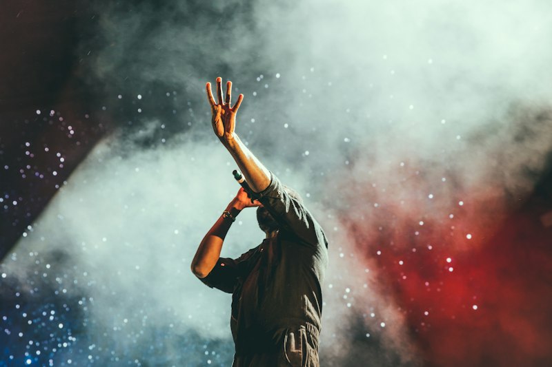 Singer on stage